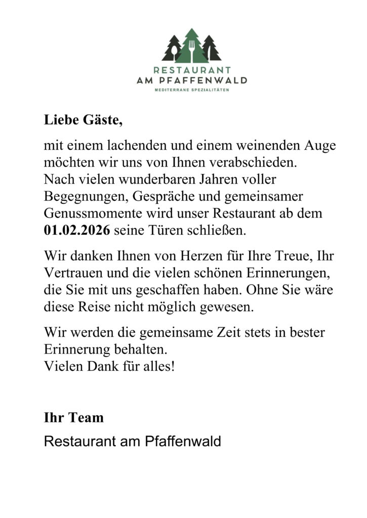 Schließung Restaurant am Pfaffenwald.docx - Schließung Restaurant am Pfaffenwald